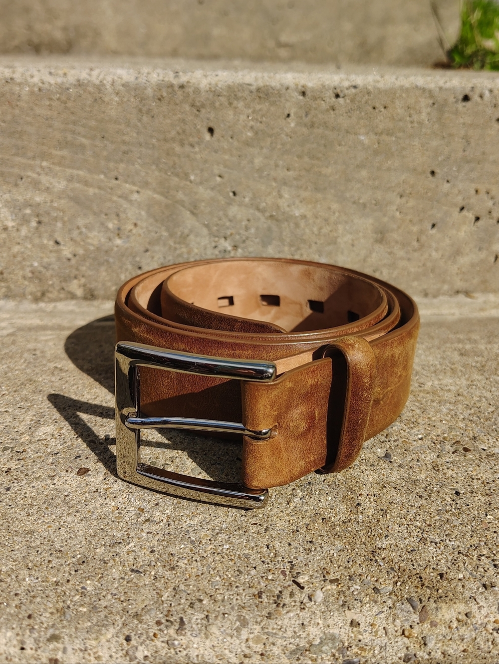 W Kleinberg Belt 36 Mens Genuine Leather Tan Brown USA